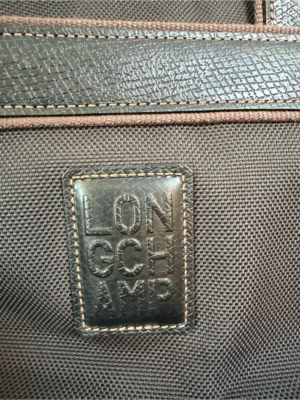 Longchamp Black with Brown Accents Boxford Briefcase/Travel Bag